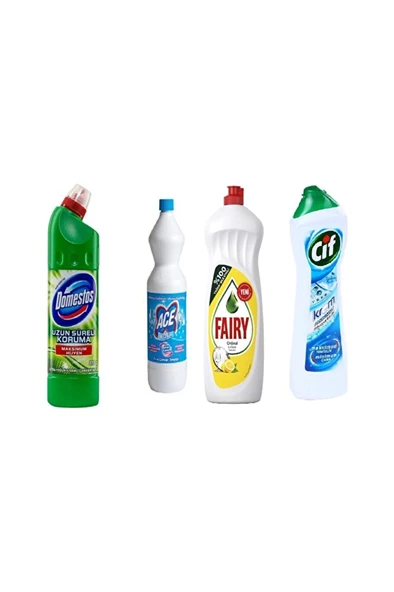 DOMESTOS 750 ml+ Ace 1 Lt + Fairy 650 ml + Cif Krem 500 ml ürün görseli 1