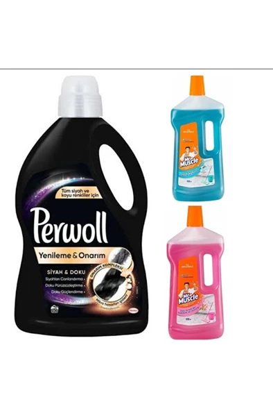 PERWOLL Siyahlar 60 Yıkama + Mr. Muscle Yüzey Temizleyici 2 Adet Floral Ve Okyanus ürün görseli 1