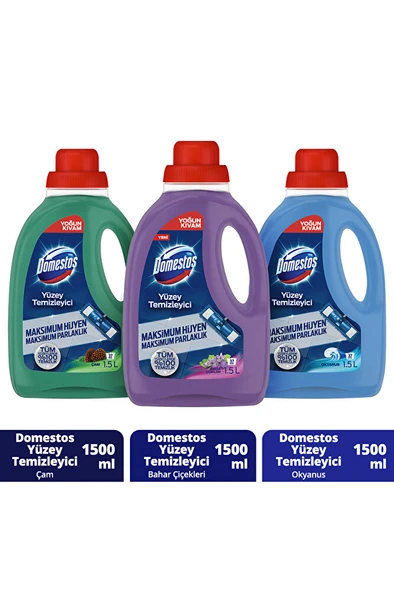 DOMESTOS Yüzey Temizleyici Çam 1500 Mlx1 Okyanus 1500 ml X1 Bahar Çiçekleri 1500 Mlx1 ürün görseli 1