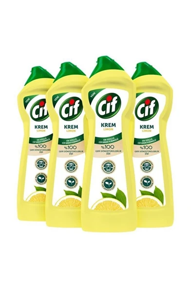 Krem Limon Kokulu Temizleyici 500 ml 4'lü Paket ürün görseli 1