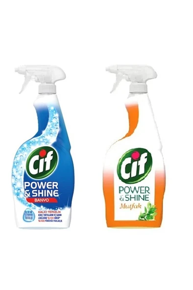 CİFSprey Power Mutfak 750ml + CİF Sprey Power Shıne Banyo 750 Ml ürün görseli 1