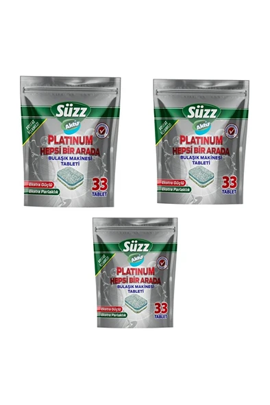 Süzz Platinium Bulaşık Tableti  3 x 33  = 99 Tablet ürün görseli 1
