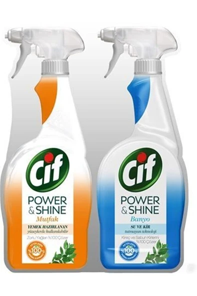 CİF Power & Shine Banyo Ve Mutfak Spreyi. 750 Ml*2 Adet.. ürün görseli 1
