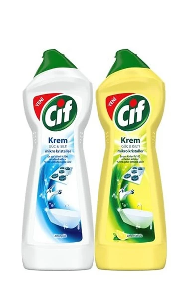 CİF Süper Güç Çamaşır Suyu Katkılı Krem 750 ml + Cif Amonyaklı Mikropartiküllü Krem 750 ml ürün görseli 1