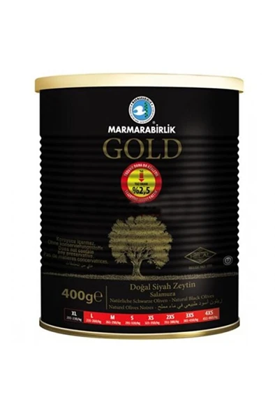 Gold Siyah Zeytin 400 gr (teneke)  6'lı Koli ürün görseli 1