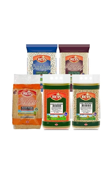 REİS Baldo Pirinç, Fasulye, Kırmızı Ve Yeşil Mercimek, Bulgur 5 Kg ürün görseli 1