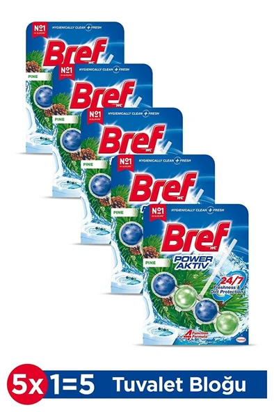 Wc Power Aktiv Tekli Paket Katı Tuvalet Bloğu Çam 5'li Set ürün görseli 1