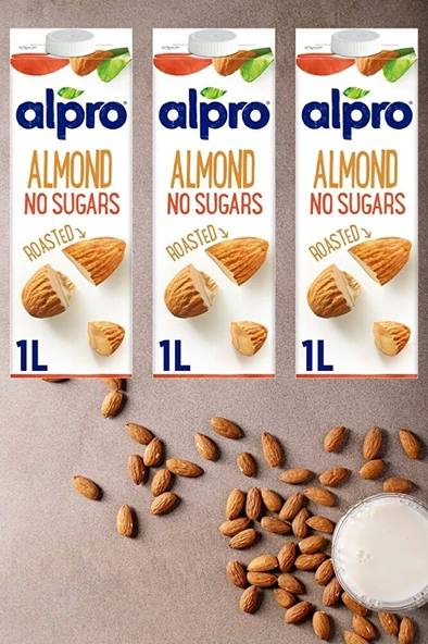 ALPRO Şekersiz Badem Sütü 3x1lt ürün görseli 1