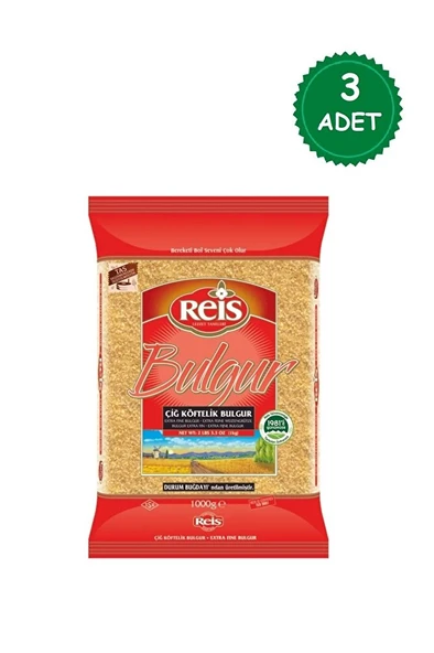 REİS Çiğ köftelik Bulgur 1 kg X 3 Adet ürün görseli 1