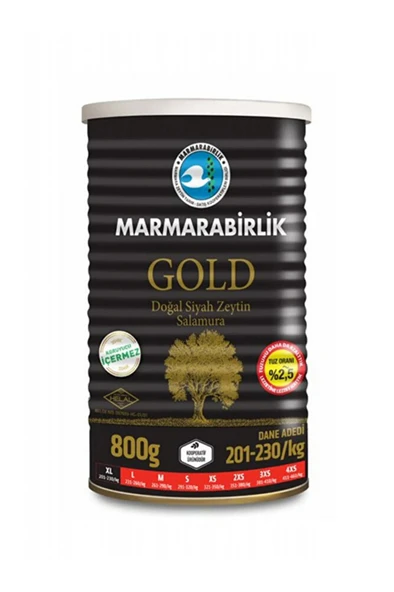 800g Gold Xl 201/230 Teneke Zeytin ürün görseli 1