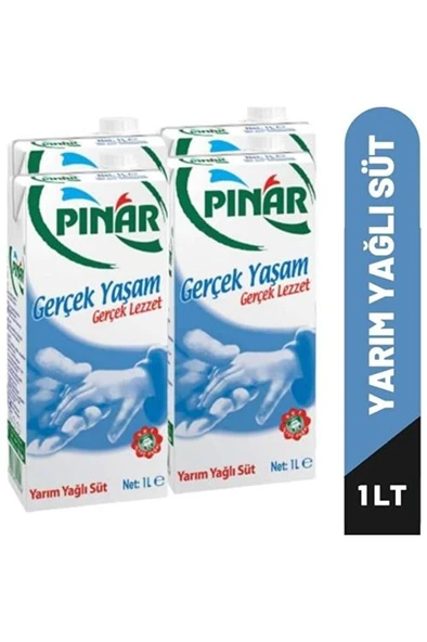 PINAR Süt Yarım Yağlı 1 Lt 4’lü Paket ürün görseli 1