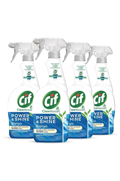 Power And Shine Sprey Yüzey Temizleyici Banyo Kireç Ve Sabun Kirlerini %100 Çözer 750 ml X4 ürün görseli 1