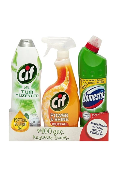 Mutfak Spreyi 750 Ml + Cif Jel 750 Ml +Domestos 810 Ml ürün görseli 1