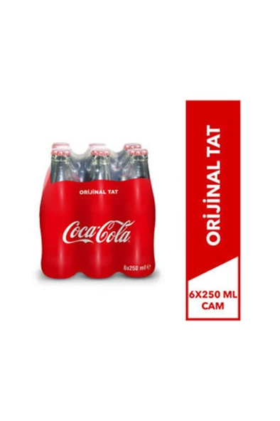 COCA COLA 6X250 ml Cam Şişe ürün görseli 1