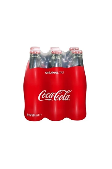 COCA COLA Cam Şişe Kola 250 ml 6'lı ürün görseli 1