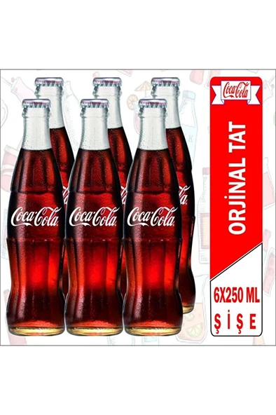 COCA COLA Orjinat Cam Şişe 6x250 Ml ürün görseli 1