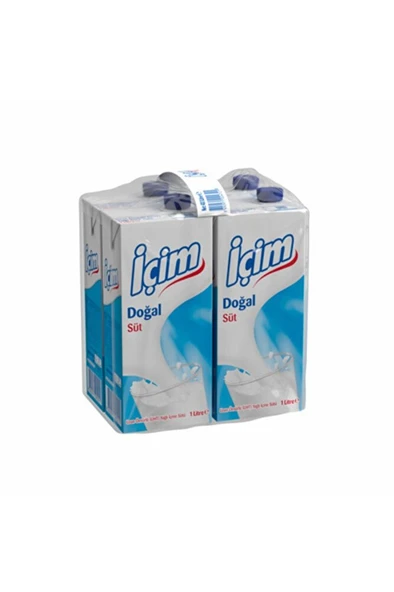 İÇİM Tam Yağlı Doğal Süt 1 Litre 4 Adet ürün görseli 1