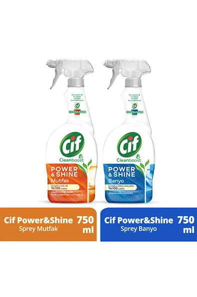 Sprey Temizleyici Power Shine Banyo 750ml 1adet Sprey Power Shine Mutfak 750ml 1adet ürün görseli 1