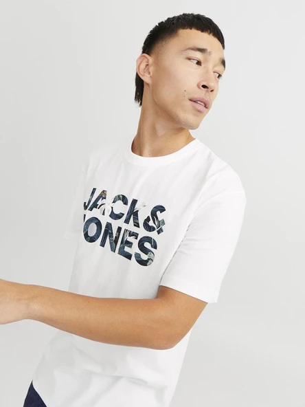 Jack Jones Ebran Logo Erkek Tişört 12268127 - Resim 5