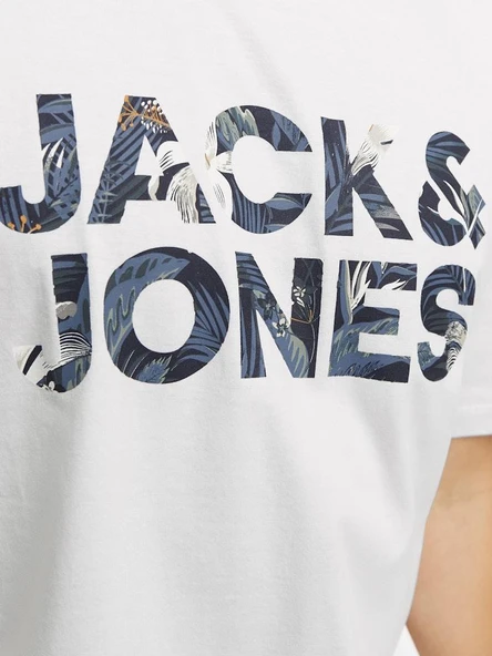 Jack Jones Ebran Logo Erkek Tişört 12268127 - Resim 4