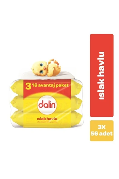 Dalin Klasik 3'lü Islak Havlu 3*56 Adet - Resim 2
