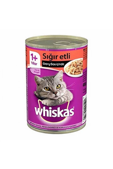 WHİSKAS Gravy Soslu Sığır Etli Yetişkin Kedi Konservesi 400 gr ürün görseli 1