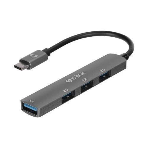 S-LINK SW-U324 3*USB2.0, 1*USB3.0 TYPE-C METAL USB HUB ÇOKLAYICI ürün görseli 1