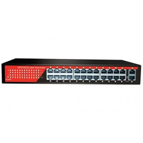 EZCOOL 24port EZ-24PSF GIGABIT 2-SFP 320W POE YÖNETİLEMEZ SWITCH ürün görseli 1