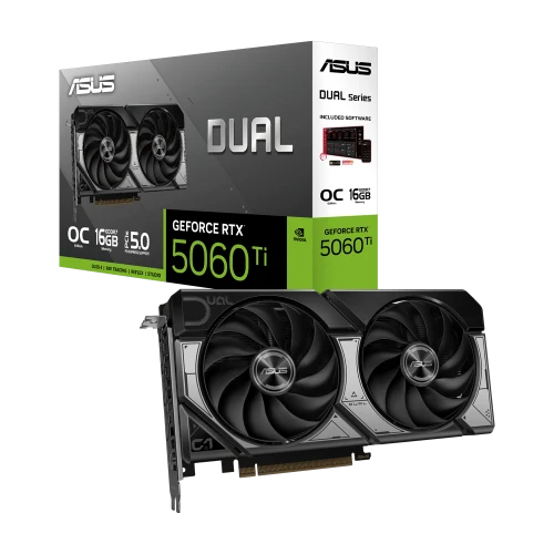 ASUS DUAL-RTX5060TI-O16G, 16Gb, 128Bit, GDDR7, 1xHDMI, 3xDP GAMING Ekran Karti ürün görseli 1