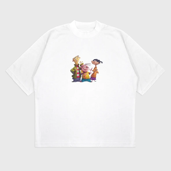 Oversize 'ed, edd, eddy' Baskılı T-shırt - Resim 3