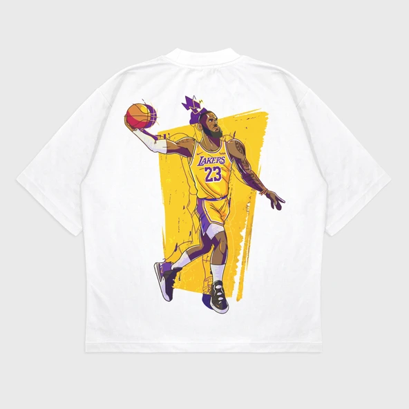 Oversize 'Lebron James' Baskılı T-Shırt - Resim 3