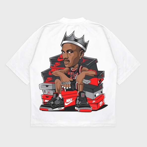 Oversize 'Michael Jordan' Baskılı T-Shırt - Resim 4