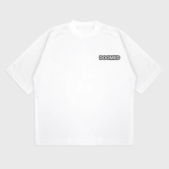 Oversize 'Doomed' T-Shırt - Resim 4