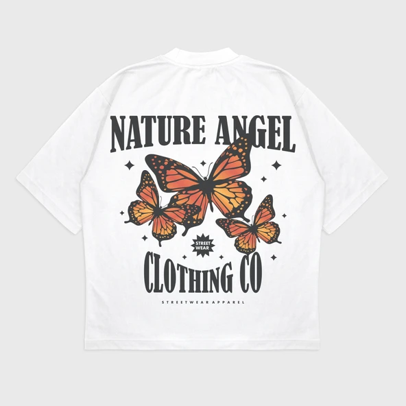 Oversize 'Nature Angel' T-Shırt - Resim 3