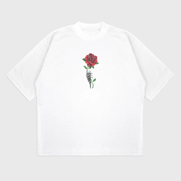 Oversize 'Mug Skeleton' T-Shırt - Resim 4