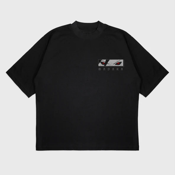 Oversize 'Uchiha Clan' Baskılı T-Shırt - Resim 2