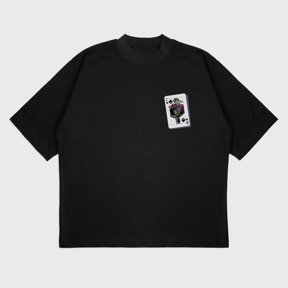 Oversize 'Joker' Baskılı T-Shırt - Resim 2