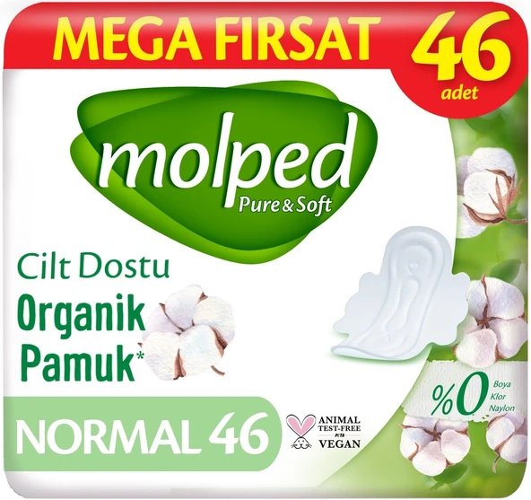Molped Pure&Soft Hijyenik Ped Normal 46 Adet Mega Pk ürün görseli 1