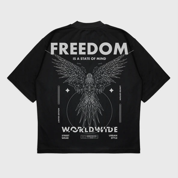 Oversize 'Freedom' T-Shırt ürün görseli 1