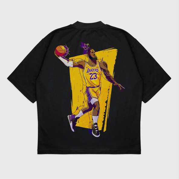 Oversize 'Lebron James' Baskılı T-Shırt - Resim 2