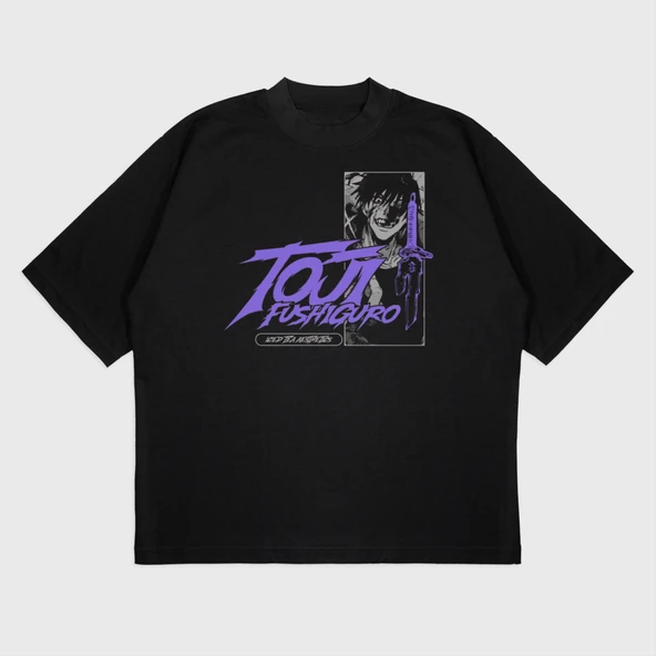 Oversize 'Toji Fushiguro' Baskılı T-Shırt ürün görseli 1