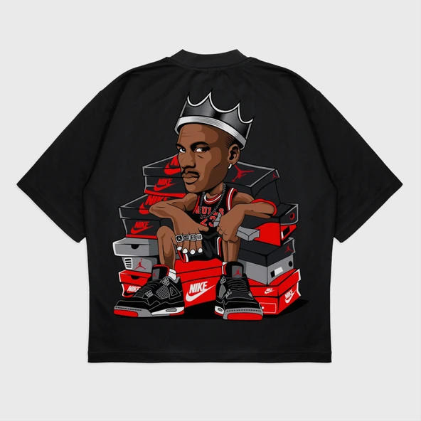 Oversize 'Michael Jordan' Baskılı T-Shırt - Resim 2