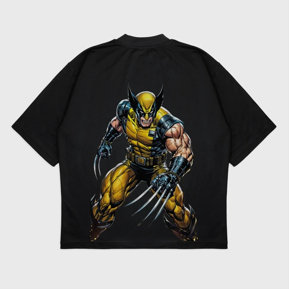 Oversize 'Wolverine' Baskılı T-Shırt - Resim 3