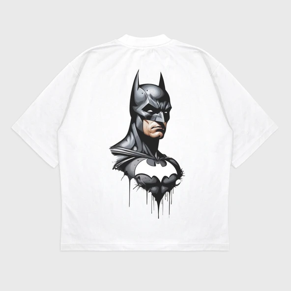 Oversize 'Batman' Baskılı T-Shırt - Resim 3