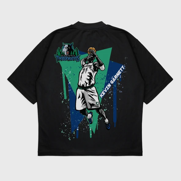 Oversize 'Kevin Garnett' Baskılı T-Shırt - Resim 3