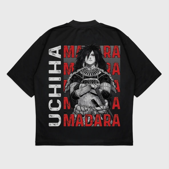 Oversize 'Uchiha Clan' Baskılı T-Shırt ürün görseli 1