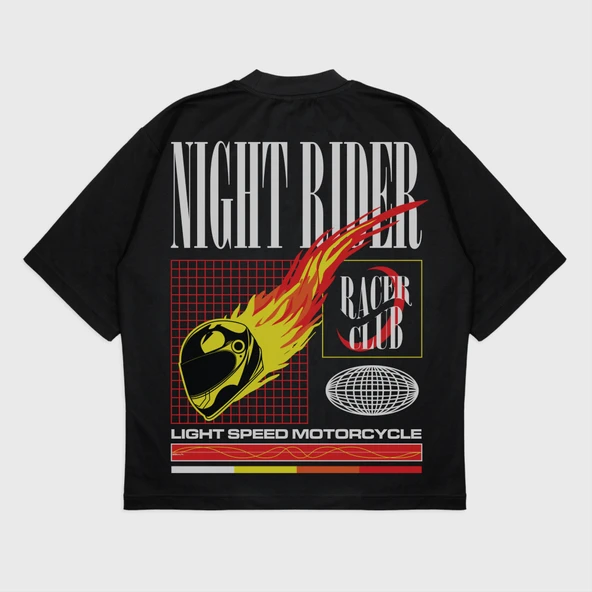 Oversize 'Nıght Ride' T-Shırt ürün görseli 1