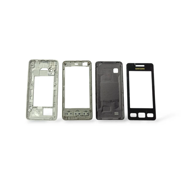 Samsung S5260 Kasa Samsung S5260 Uyumlu Siyah Renk Orta Kasa Ön Arka Kapak Tuş Takımı ürün görseli 1