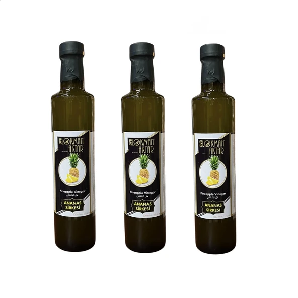 Ananas Sirkesi, Katkısız,  500ml 3 Adet, DVD Lokman Aktar ürün görseli 1