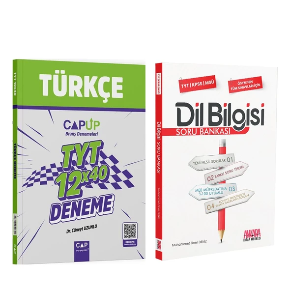 Çap TYT Türkçe Deneme ve AKM Dil Bilgisi Soru Bankası Seti 2 Kitap ürün görseli 1